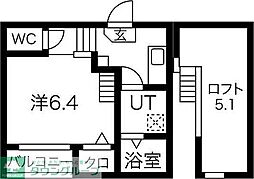 PreciousCourt御器所 1Kの間取図画像