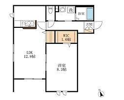 ガーデンコート高島 1階1LDKの間取り