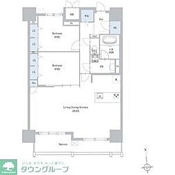 名古屋市営東山線 中村日赤駅 徒歩7分の賃貸マンション 10階2LDKの間取り