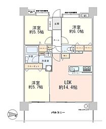 アンピール原壱番館 3LDKの間取図画像