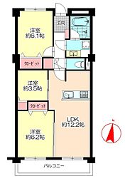 イトーピア大橋マンション 3LDKの間取図画像
