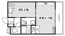 ADYはなみずき 1DKの間取図画像