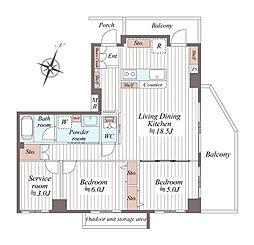 イニシア瑞江 2SLDKの間取図画像