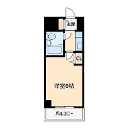 シャトレー舞浜 1Kの間取図画像