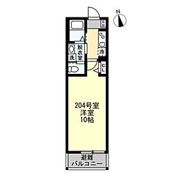 Felice江の島 2階1Kの間取り