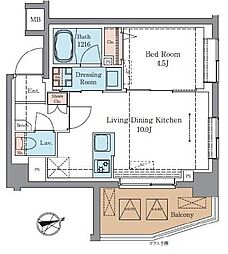 藤沢市弥勒寺1丁目マンション 1LDKの間取図画像