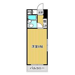 シャトレ湘南台 1Kの間取図画像