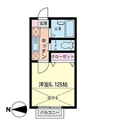 ネクスト湘南辻堂 1Kの間取図画像