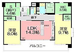 ショアーズ鵠沼フラット 2SLDKの間取図画像