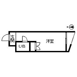TOP藤沢No.2 ワンルームの間取図画像