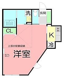 ティファナ茅ヶ崎 1Kの間取図画像