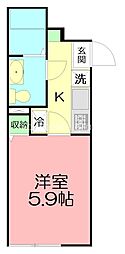 ダイヤモンドテラス藤沢本町B 1Kの間取図画像