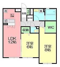 ルーフハウスA 2LDKの間取図画像