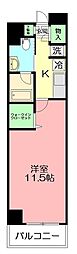 ヴァンクール湘南 1Kの間取図画像
