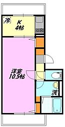 ドミール小和田 1Kの間取図画像