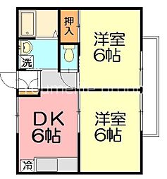 ウインズ鵠沼 2DKの間取図画像