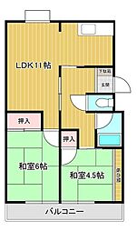 サニイプレイス 2LDKの間取図画像
