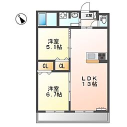 間取図画像 2LDK