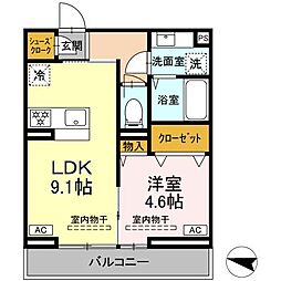 藤沢市湘南台4丁目アパート 1LDKの間取図画像