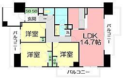 HF辻堂レジデンス 3LDKの間取図画像