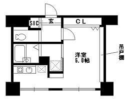 ラフィントール湘南 1Kの間取図画像