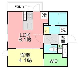 (仮称)常盤町-沼井様計画 1LDKの間取図画像