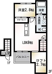 CASCADEMOTOMACHI 1LDKの間取図画像