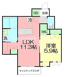 ARTORYS2 1LDKの間取図画像