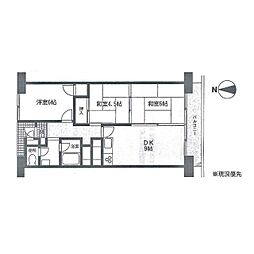 マンションニュー大船 3DKの間取図画像