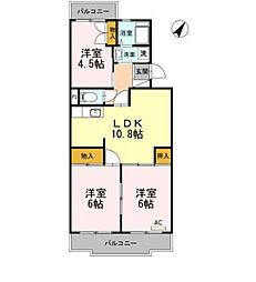 コンフォート鵠沼1 3LDKの間取図画像