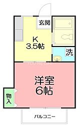 ブルーウイング鵠沼 1Kの間取図画像