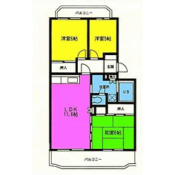 エメロード湘南 3LDKの間取図画像