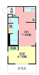 monteinterno 1DKの間取図画像