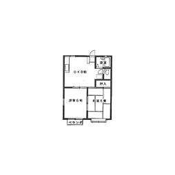 スリーオーク湘南A 2DKの間取図画像