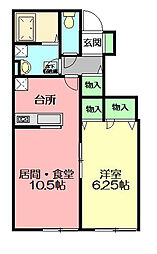 グラン・アレ湘南 1LDKの間取図画像
