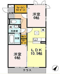 マグノリア湘南台 2LDKの間取図画像