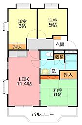 ヴィラハイツ湘南 3LDKの間取図画像