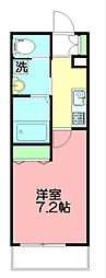 クレドール湘南 1Kの間取図画像