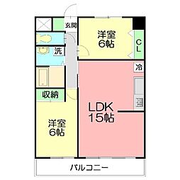リステージ湘南川名 2LDKの間取図画像
