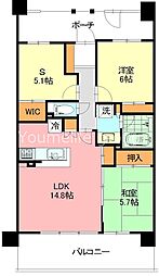 ミサワホームズ藤沢鵠沼 2SLDKの間取図画像