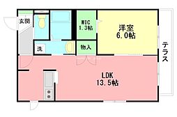 鵠沼レジデンス 1LDKの間取図画像