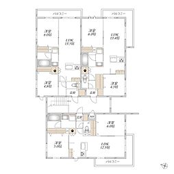 (仮称)下土棚メゾンA棟 2LDKの間取図画像