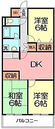 ダンデライオン鵠沼 3DKの間取図画像
