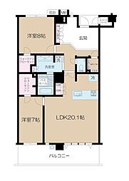 NisshinGrandpalace茅ヶ崎東海岸 2LDKの間取図画像