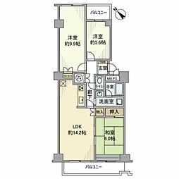 鎌倉グリーンマンション 3LDKの間取図画像