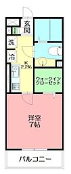 VERSOS高倉A 1Kの間取図画像