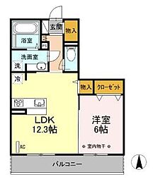 リーフガーデン3 1LDKの間取図画像