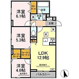Lacier 3LDKの間取図画像