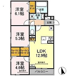 Lacier 3LDKの間取図画像