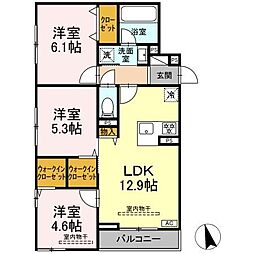 Lacier 3LDKの間取図画像